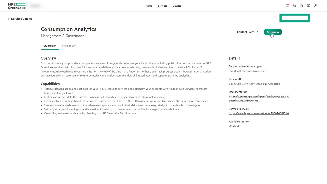 Customer Led Consumption Analytics On-boarding on HPE GreenLake Platform