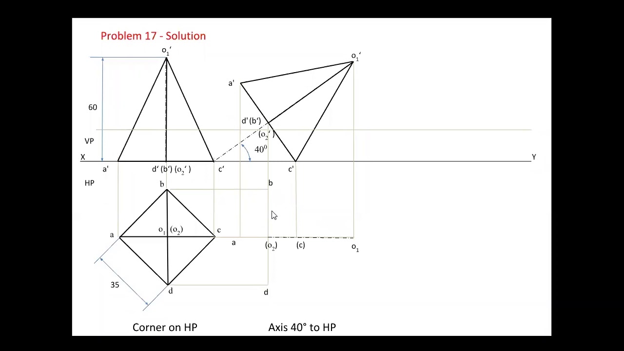 Subject: Engineering Graphics (18EGDL25) Projection of Solids 9