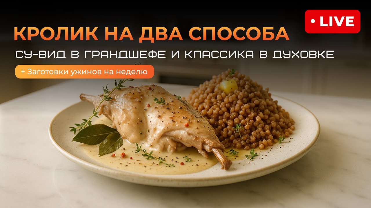 Сравниваем кролика на два способа: су-вид в Грандшеф и классика в духовке. Заготовки ужина на неделю