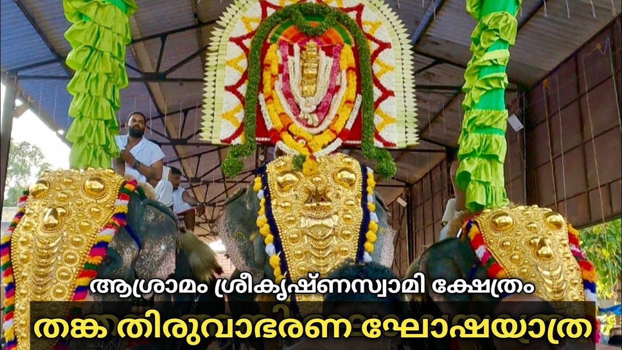 തിരുവാഭരണ ഘോഷയാത്ര കൊല്ലം പൂരം| Asramam Sreekrishna Swami Temple Kollam| Thiruvabharana ghoshayathra