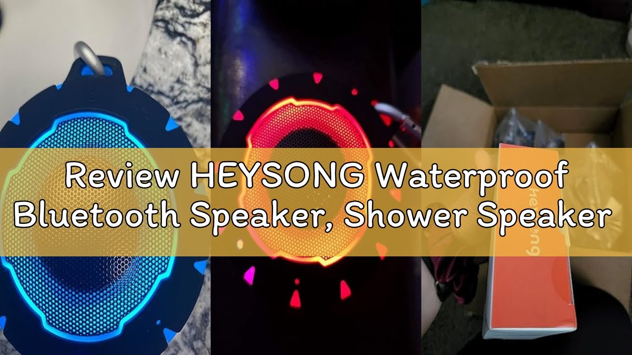 Review HEYSONG Waterproof Bluetooth Speaker, Shower Speaker with HD Sound, LED Light, Floating, Ligh