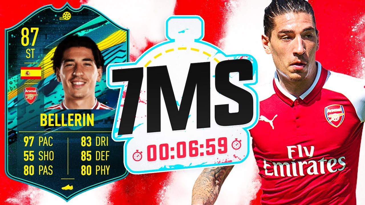 *97 PACE* PLAYER MOMENTS BELLERIN AT STRIKER!! 7  MINUTE SQUAD BUILDER!! - FIFA 20 ULTIMATE TEAM