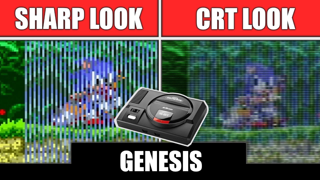 Sharp Look vs CRT Look: Sonic the Hedgehog 2 Genesis | Retro Games Pixelart | RetroTINK 5x