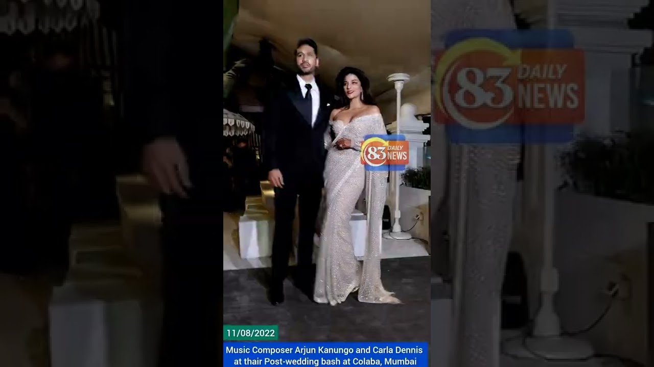 Arjun Kanungo and Carla Dennis at thair #Post-weddingbash party at Colaba, Mumbai