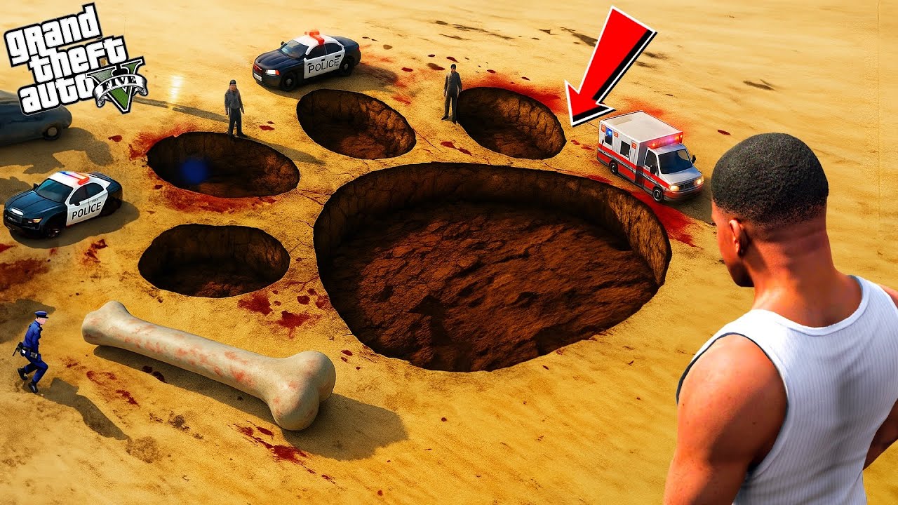 Franklin Found A Giant Footprint in GTA 5