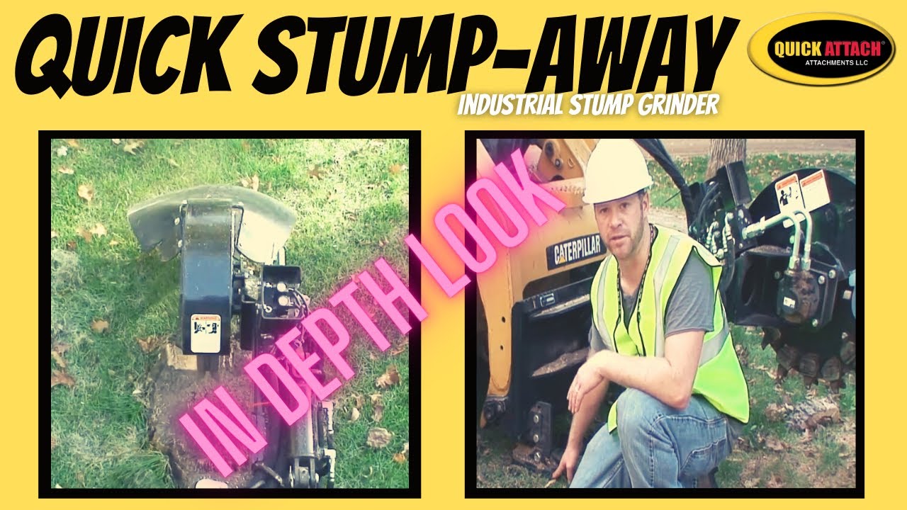 In Depth look at the Quick Attach Skid Steer Stump Grinder Attachment