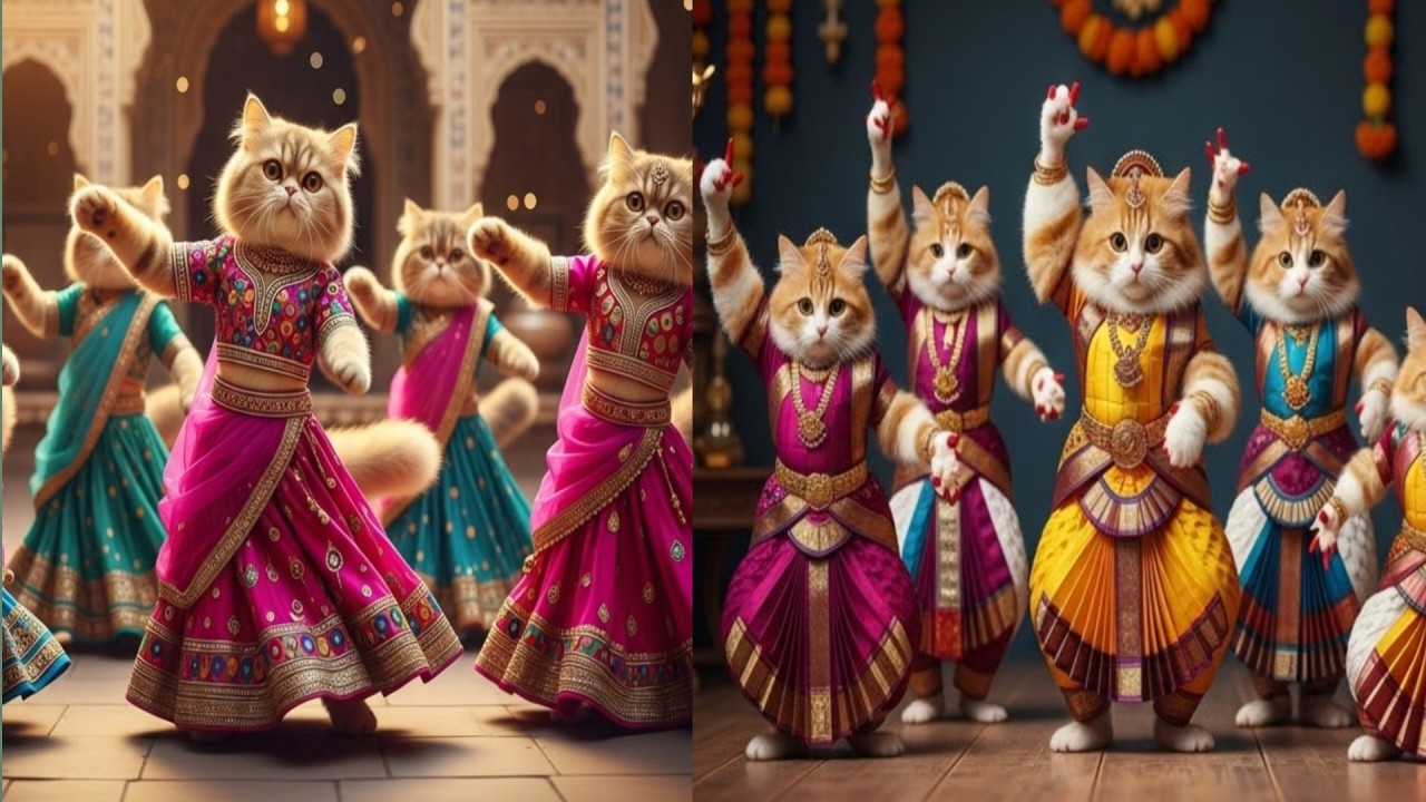 Lehenga cats vs Bharatanatyam cats #catvideos12