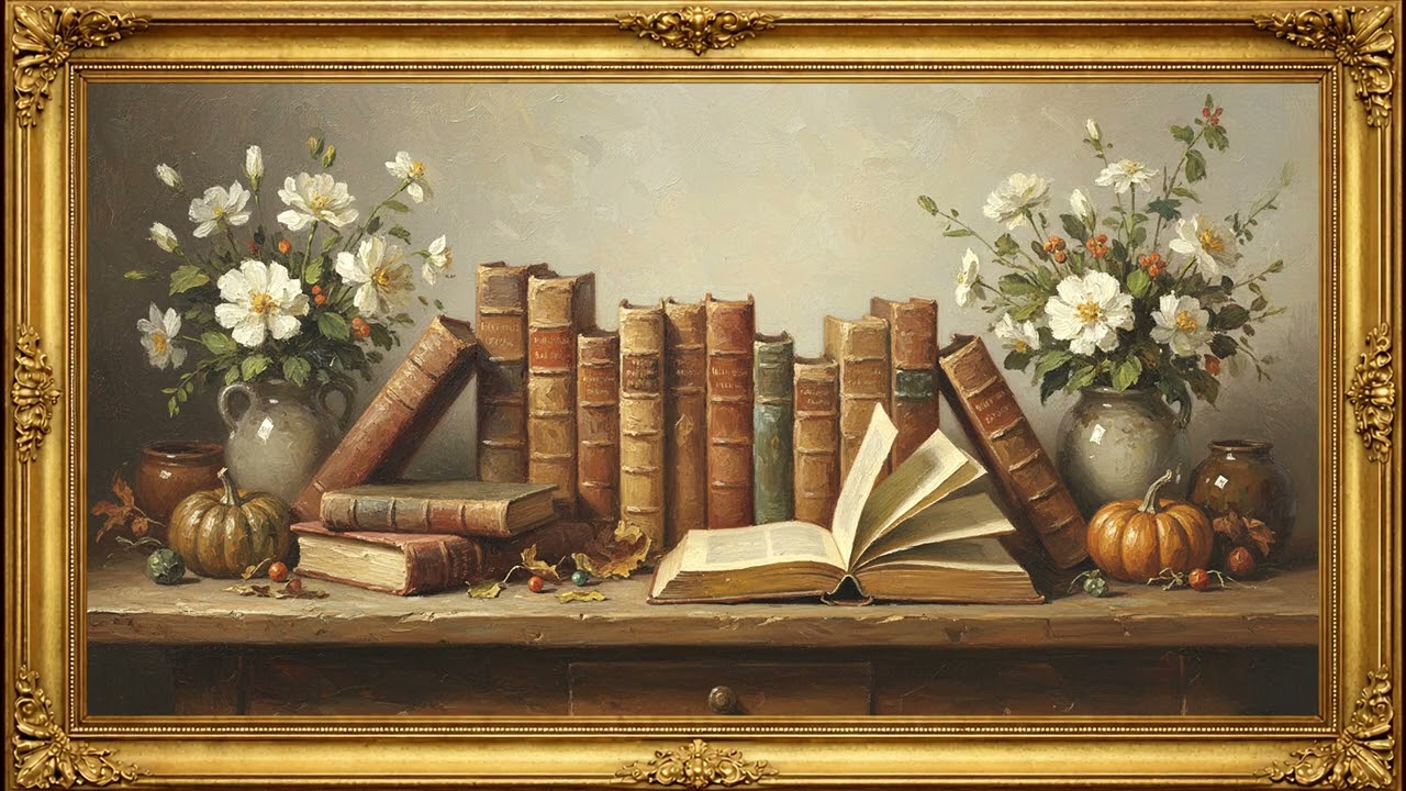 A Quiet Moment of Serenity 📖✨ | Vintage Still Life Framed TV Art | 4K Elegant Screensaver