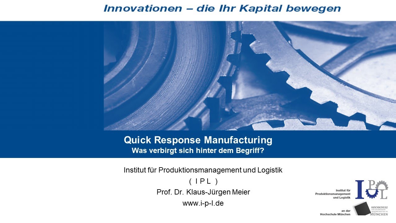 Quick Response Manufacturing (QRM) - Intro