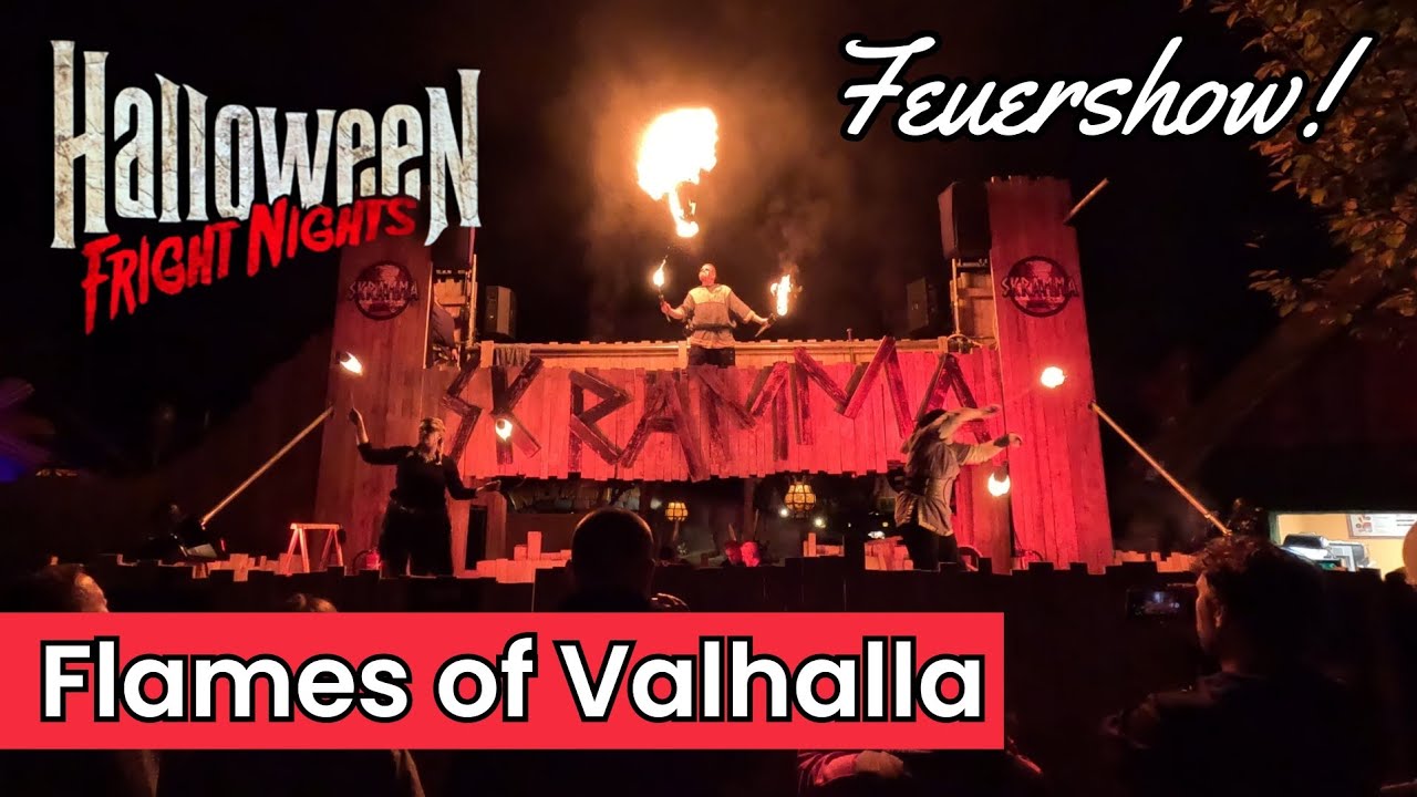 Flames of Valhalla - NEUE Feuershow! ( Halloween Fright Nights ) [ Plopsaland Deutschland 2025 ]