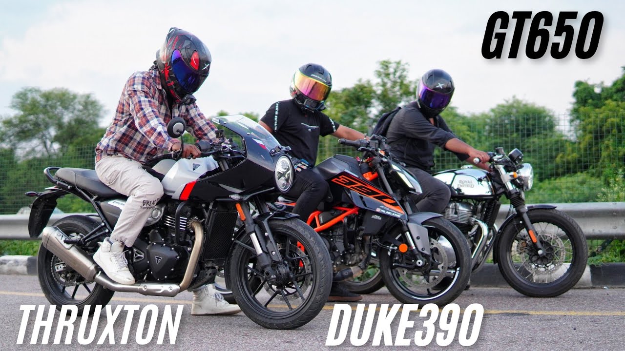 Thruxton 400 vs Duke 390 vs Continental GT650 | Top End!