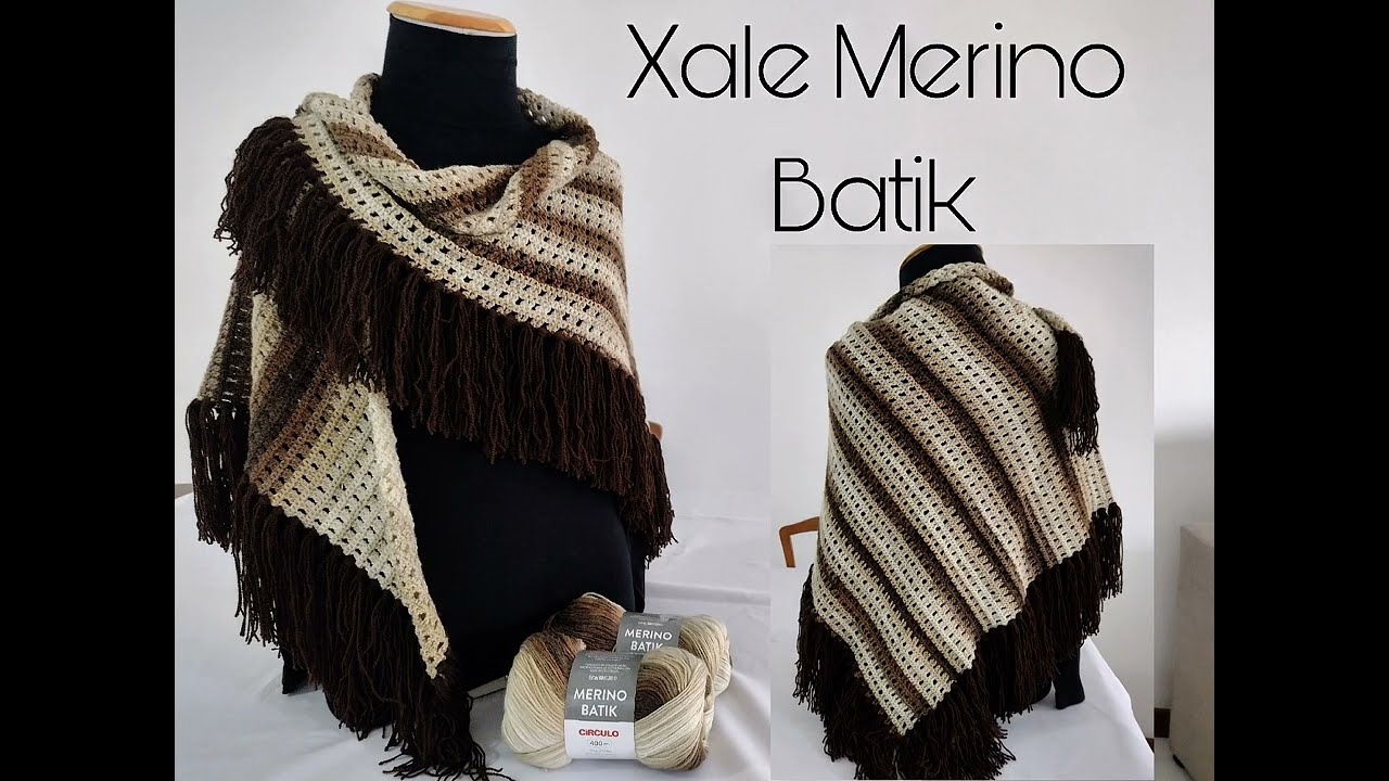 Aprenda a fazer esse lindíssimo Xale Merino Batik !!!! #produtoscirculo #batik#crochet #xale