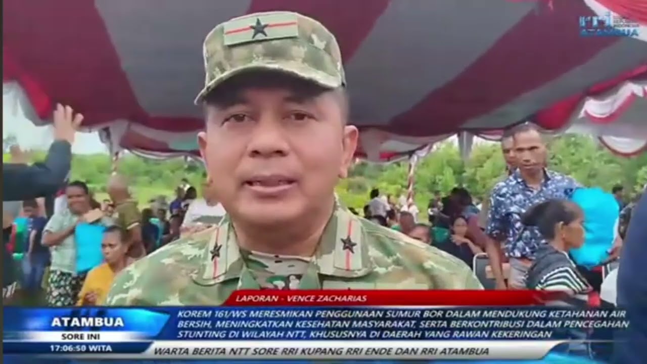 RRI Atambua- Danrem 161/Wira Sakti Meresmikan  Penggunaan Sumur Bor di Desa Seroja
