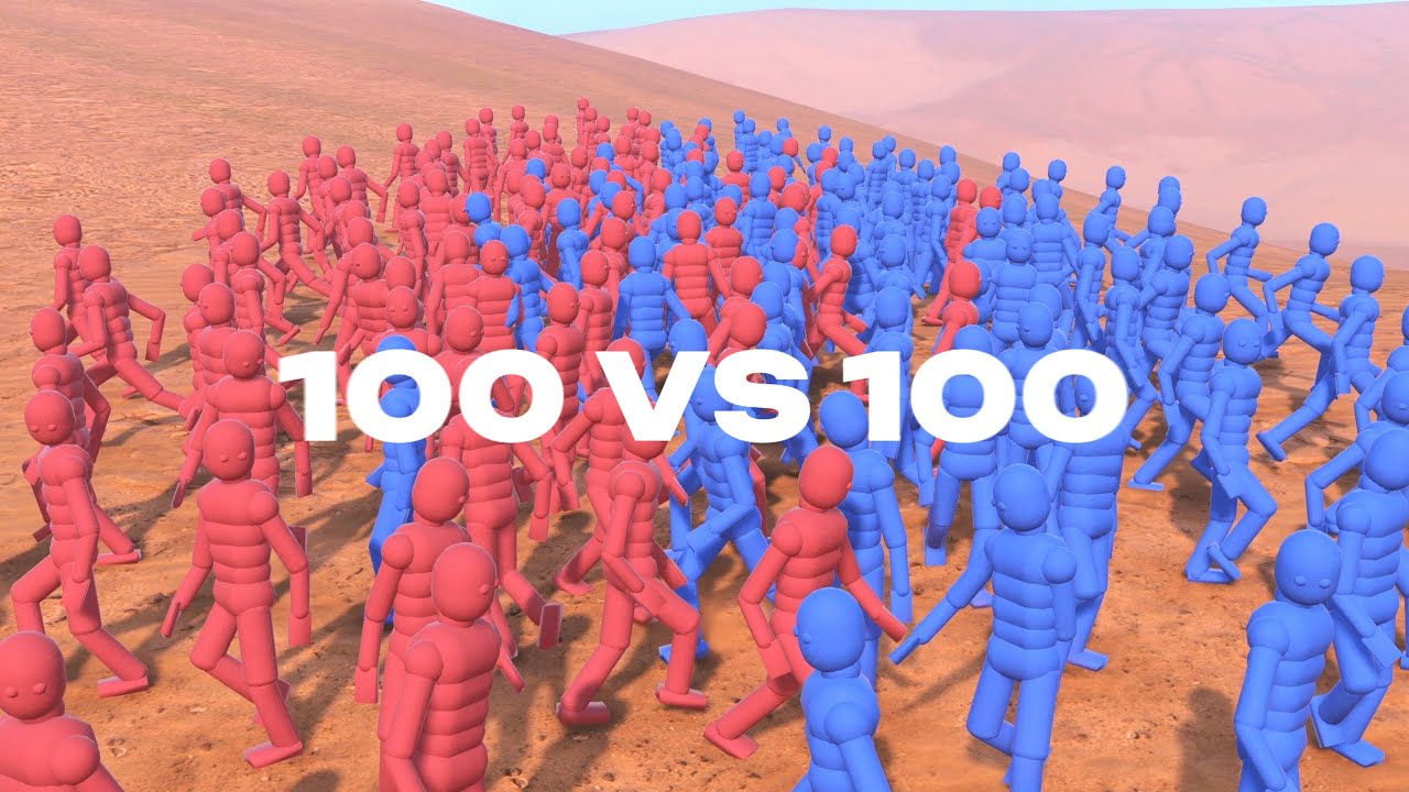 100 vs 100 Ragdoll Battle: Dynamic NPC Wars with Active Ragdoll Physics