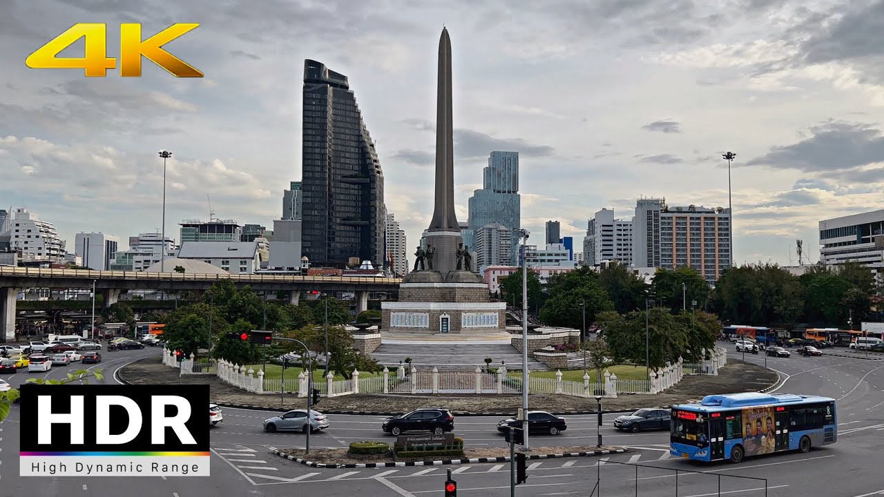 4K HDR 60fps - Victory Monument Walking tour Bangkok 2022 | Thailand