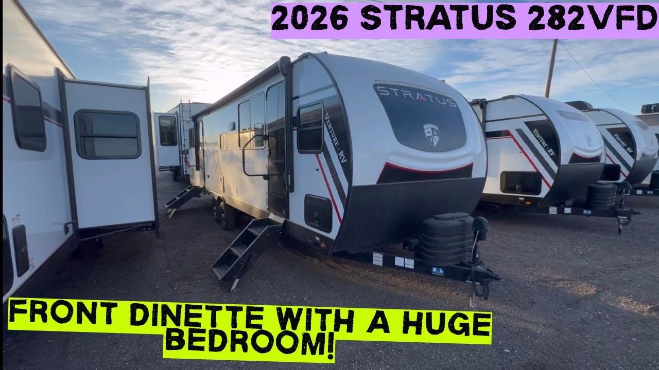 Unique Front Living Travel Trailer! 2026 Stratus 282VFD