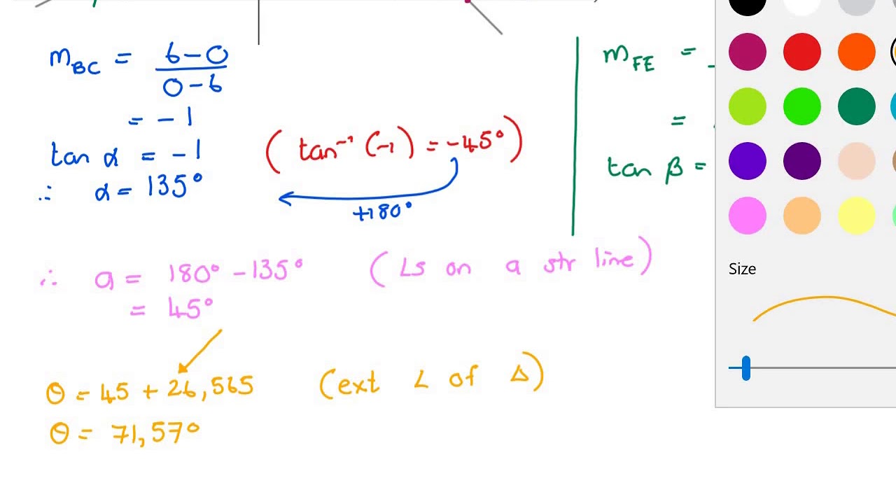 Grade 11 Analytical Geometry Topic 5 - Complex Angles of Inclination