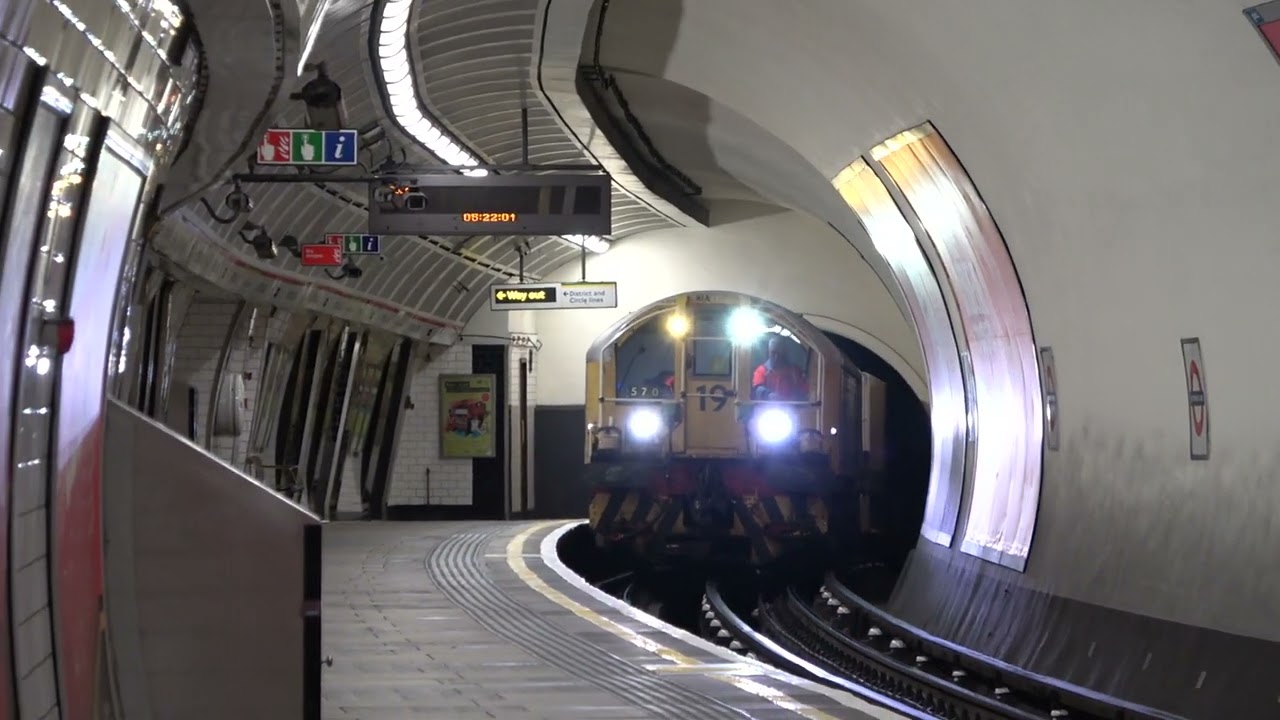 London Underground Battery Locomotives L19 and L51 passing Notting Hill Gate