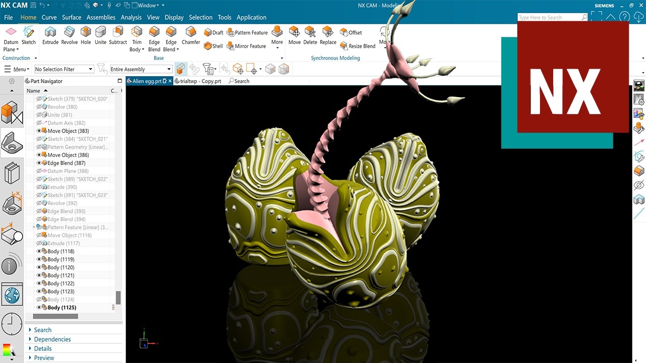 Alien Egg Walkthrough in Siemens NX 2312 - Advanced Surfacing Techniques