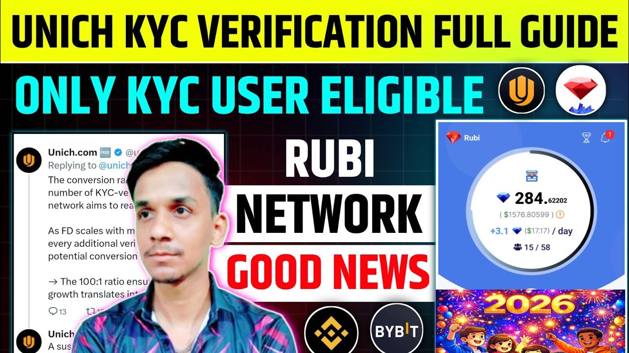 UNICH NETWORK KYC VERIFICATION 📣 UNICH AIRDROP KYC USER ELIGIBLE | UNICH TGE🚀 RUBI NETWORK GOOD NEWS