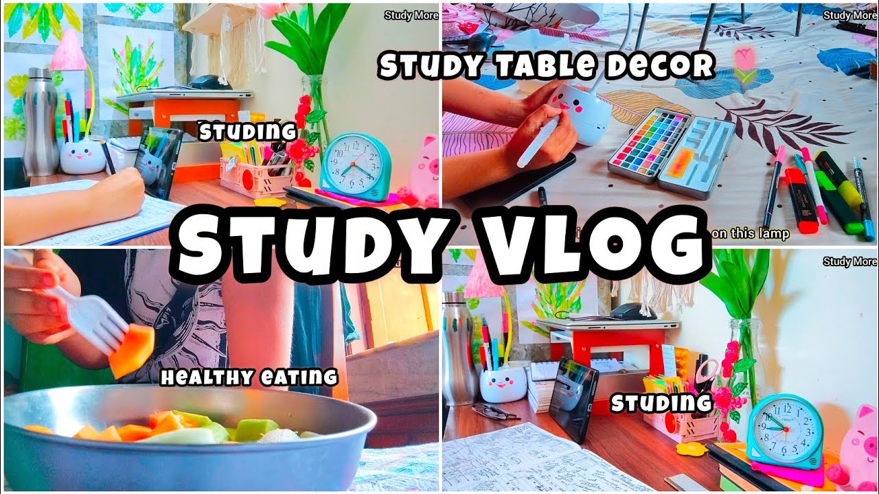 Busy Study Vlog 📚| study table decor🌷| Morning to Night Study Routine| Study More