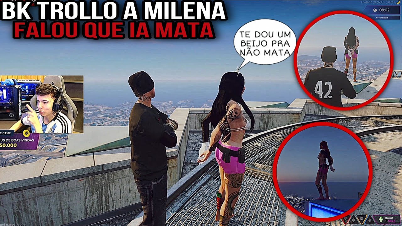 BK SEQUESTRA A MILENA E TROLA ELA FALANDO QUE IA DA PD | FC BKINHO CLIPES
