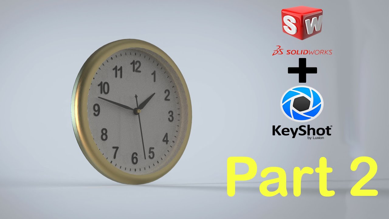 Solidworks tutorial | Design a Wall clock & render with keyshot Parte 2/2