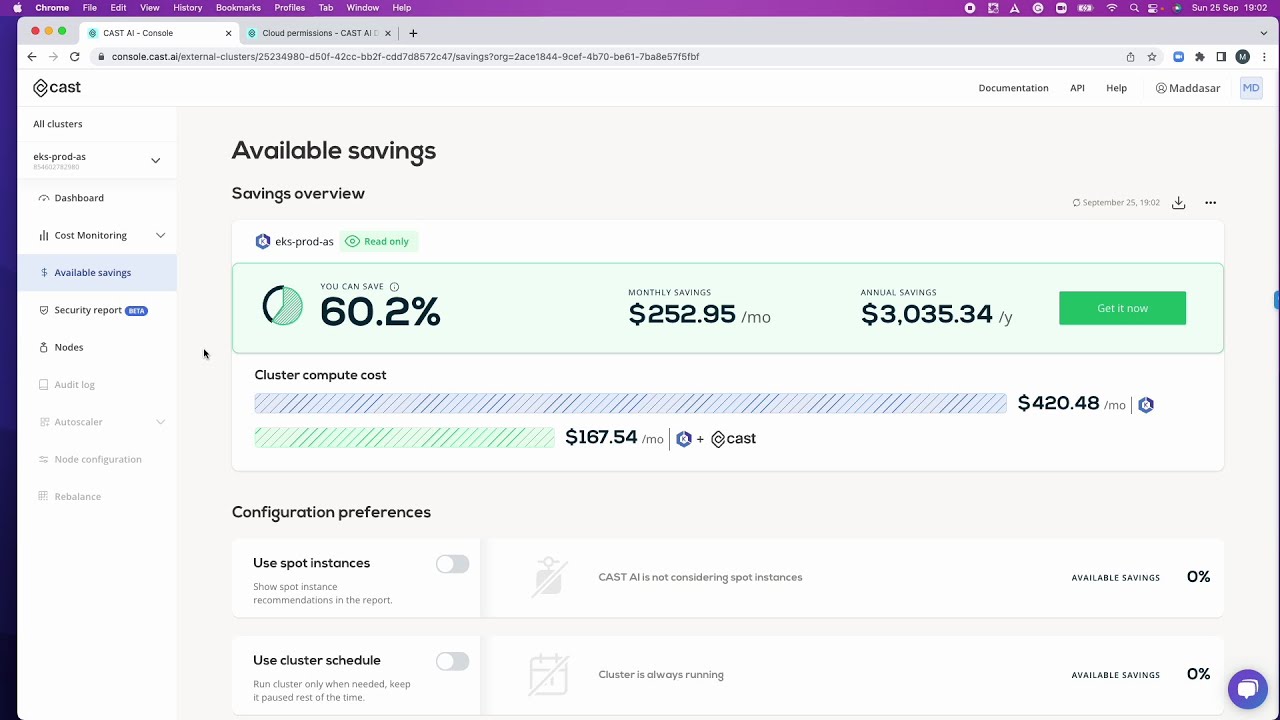 CAST AI Kubernetes cost optimization platform