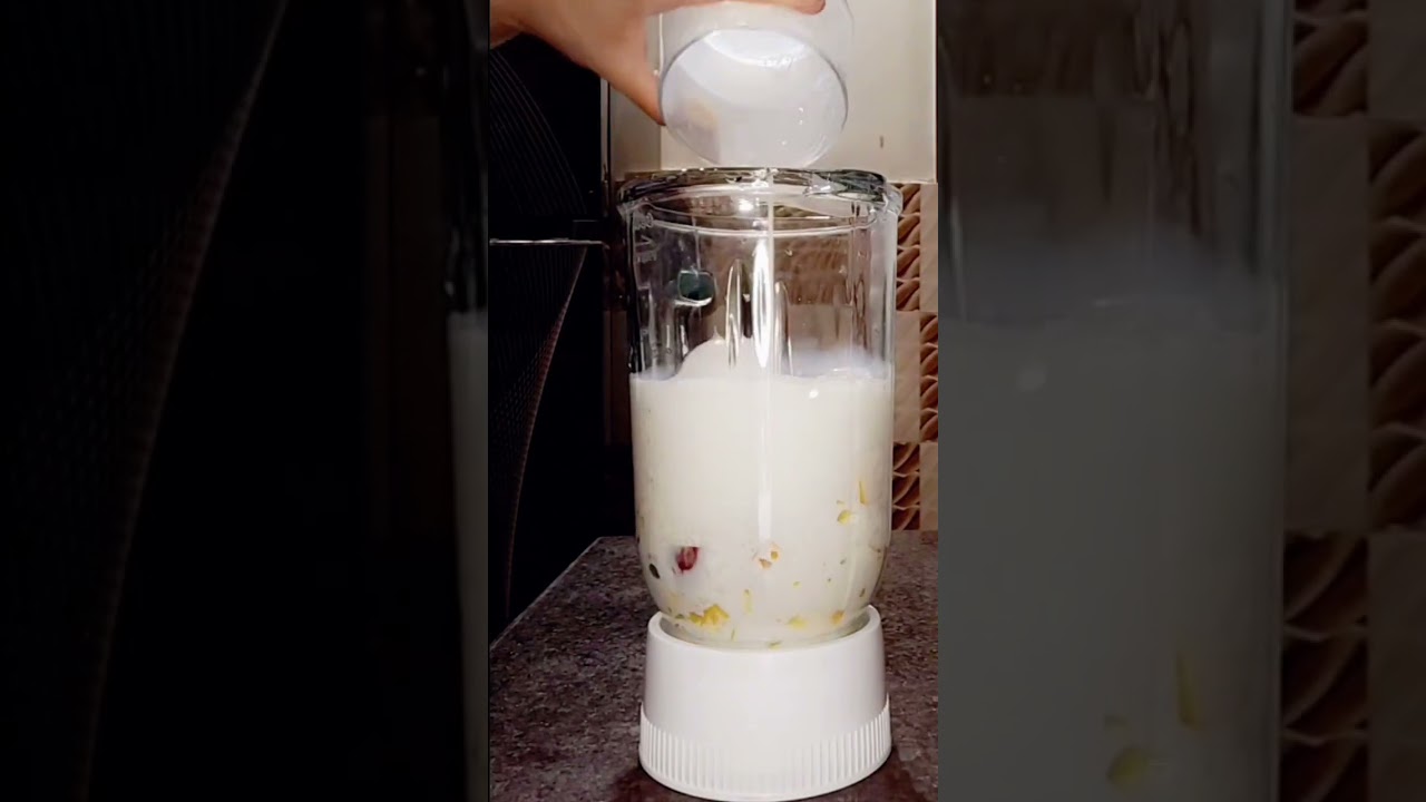 homemade peach milkshake !mp4