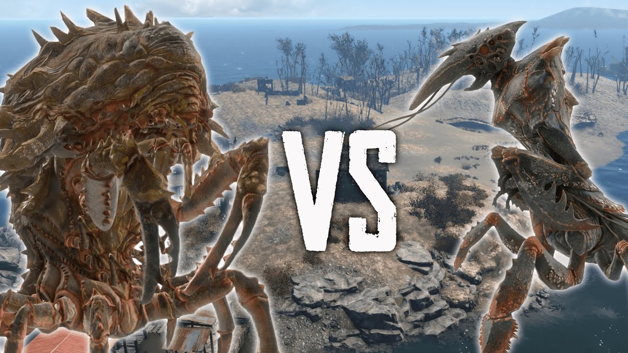 Mirelurk Queen Vs Enraged Fog Crawler | Fallout 4 NPC Battles