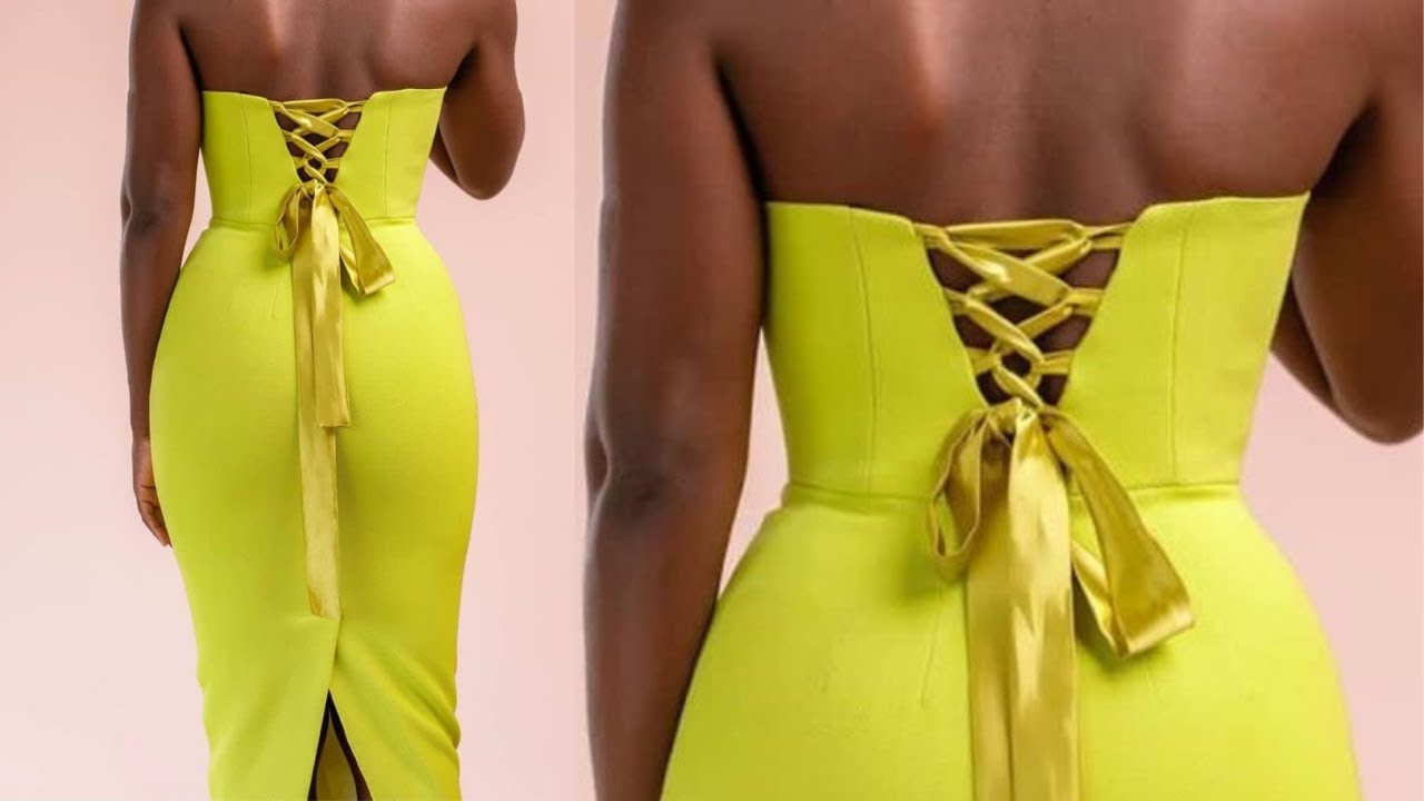 how to cut and sew Corset back with Loops for trendy dresses