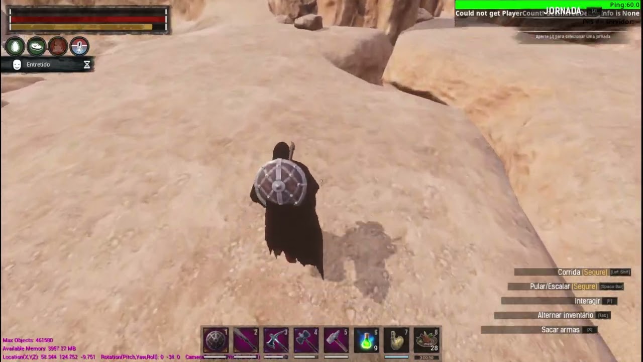 Conan Exiles Reis Nórdico pisando nas bases e base caindo nos pés