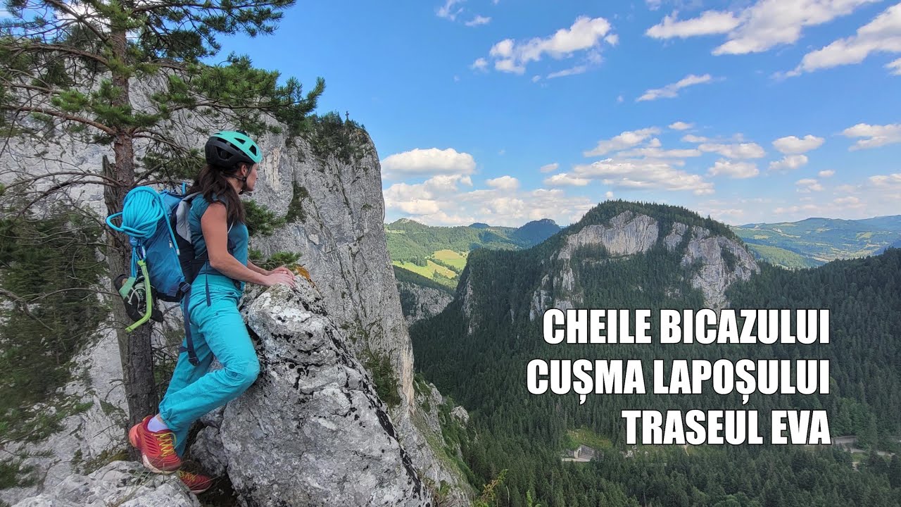 Cheile Bicazului, Cuşma Lapoşului, Traseul Eva, 3B, 6+, 3LC