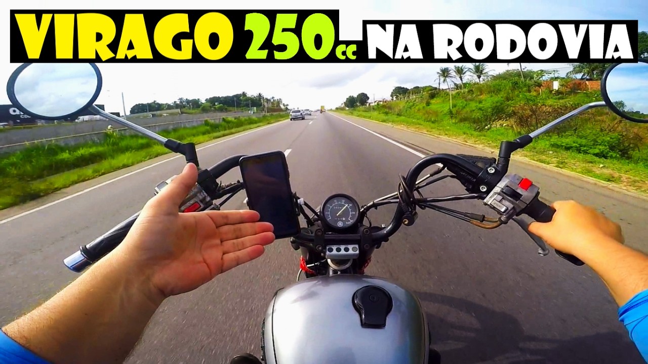 Yamaha VIRAGO 250cc na RODOVIA, moto CUSTOM clássica MADMAX #virago250 #virago #yamaha #motocustom