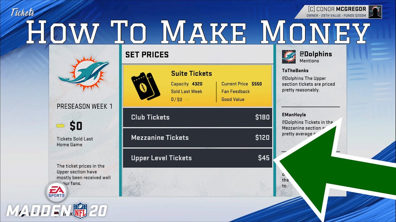 Best Ticket, Merchandise, And Concession Prices For Madden 20 Owner Mode