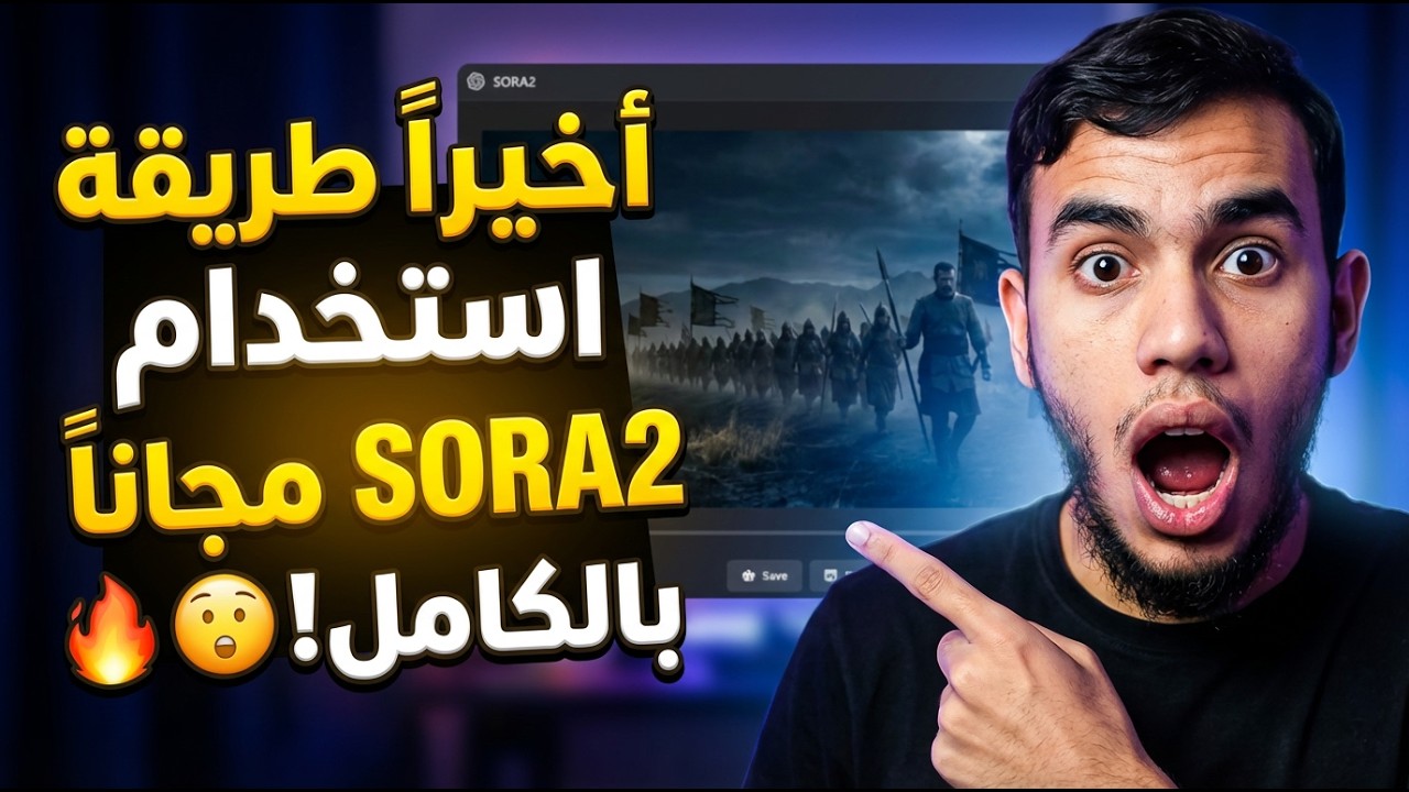 أخييرا الحل طريقة استخدام SORA 2 مجانا لانشاء فيديوهات بالذكاء الاصطناعي مجانا 😍🔥