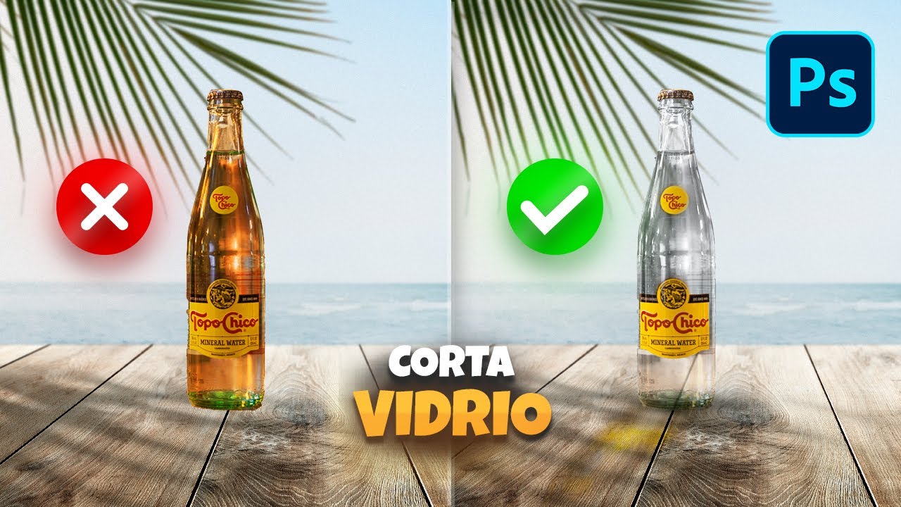 Como EDITAR una BOTELLA de VIDRIO SIN ERRORES en Photoshop 💜