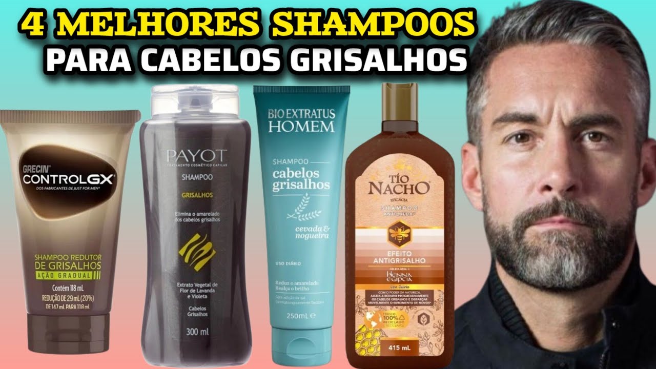 4 MELHORES SHAMPOOS MASCULINO PARA CABELOS GRISALHOS ᴴᴰ