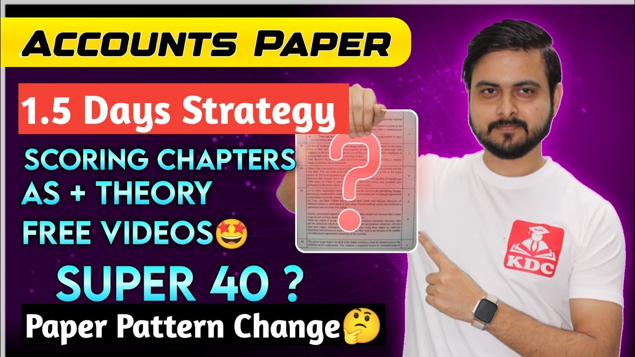 Accounts 1.5 Days Strategy - Paper Pattern Change - AS & Theory CMA Inter December 2025