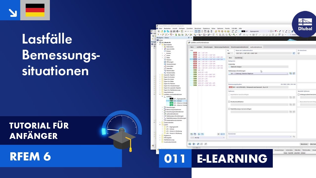 Учебное пособие по RFEM 6 для начинающих | 011 Варианты нагрузки | Проектные ситуации | Мастер ко...
