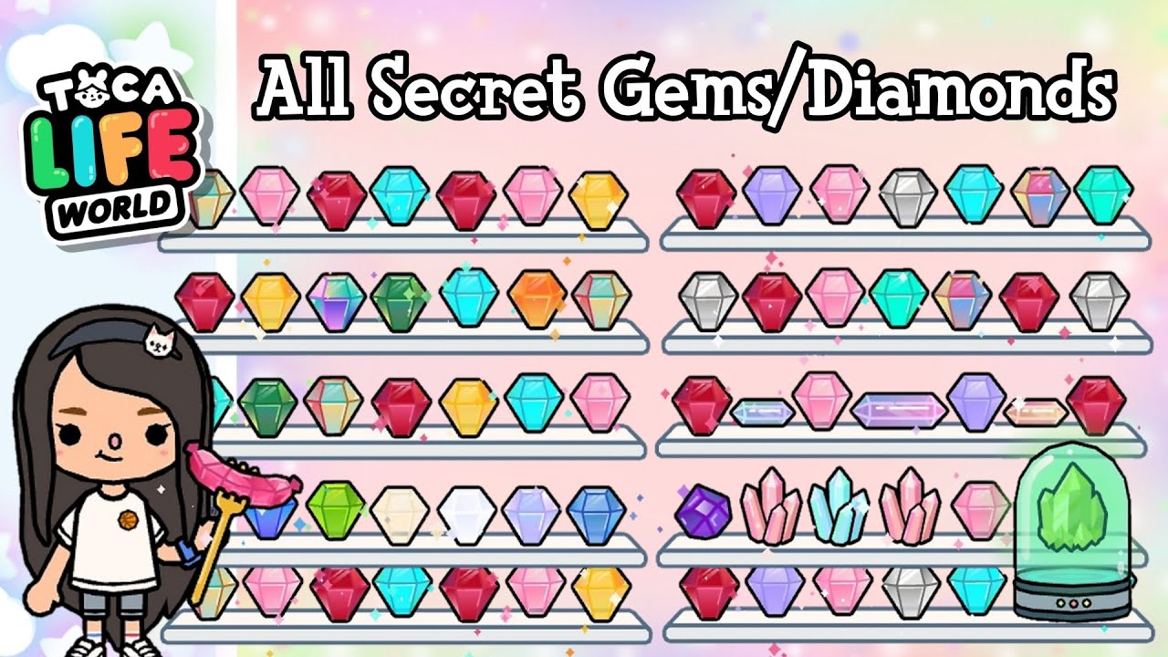 ALL SECRET DIAMONDS / GEMS IN TOCA LIFE WORLD | Toca Boca Secrets | NecoLawPie