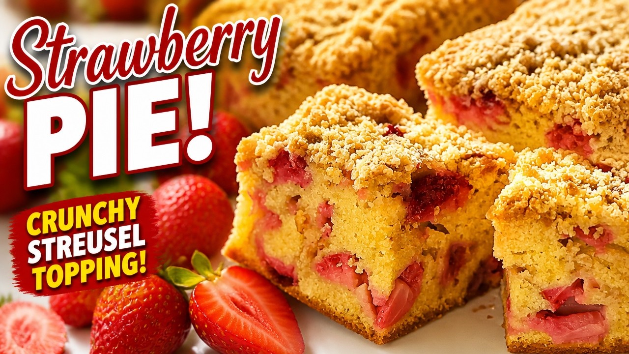Got Fresh Strawberries? Make This Incredible Strawberry Pie! With a Crunchy Streusel Topping!