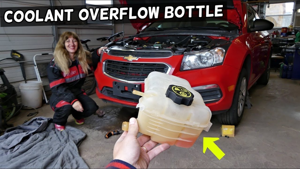 CHEVROLET CRUZE COOLANT OVERFLOW BOTTLE TANK REPLACEMENT REMOVAL