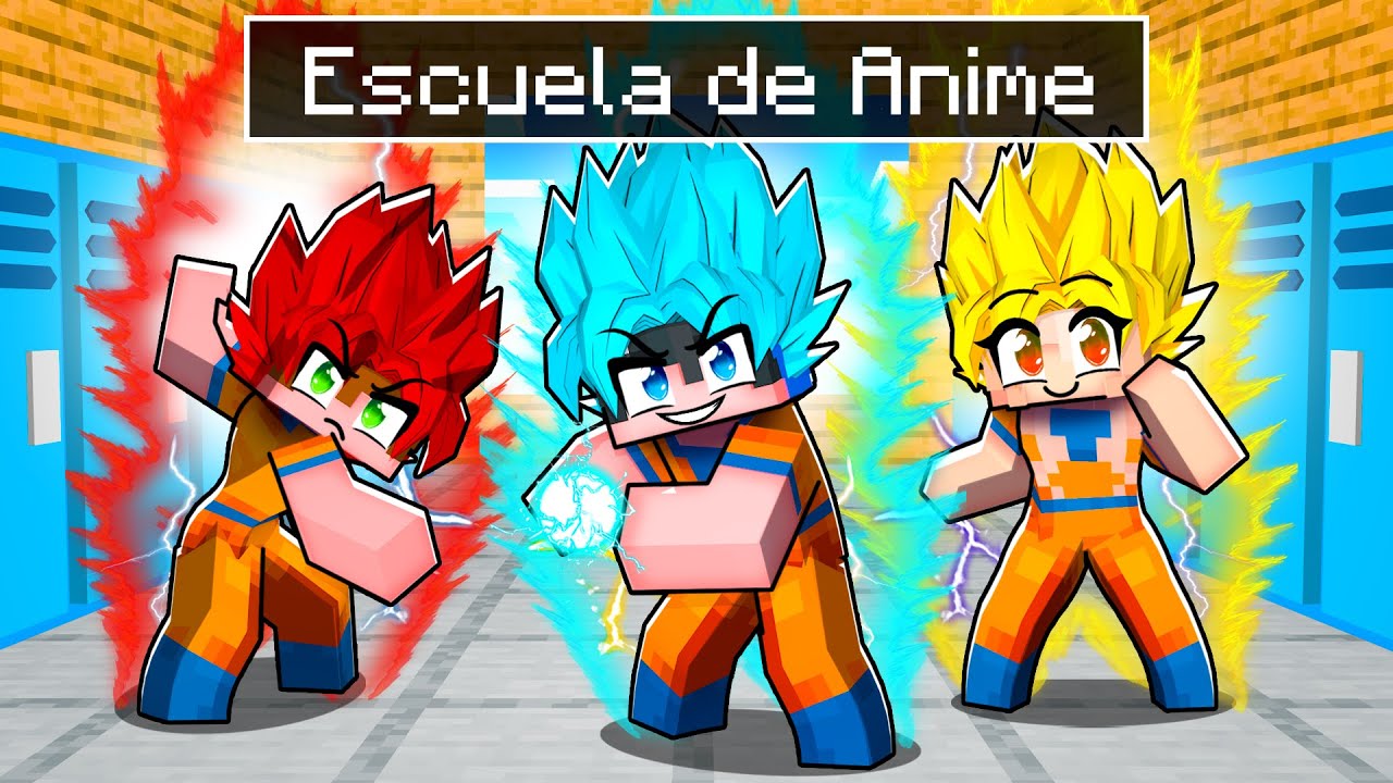 Nos Convertimos en GOKU en la ESCUELA de ANIME en Minecraft