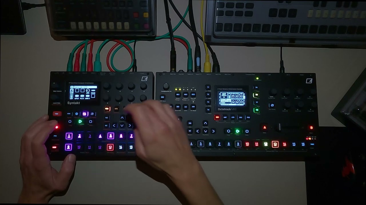 Elektron Syntakt and his Octatrack dad