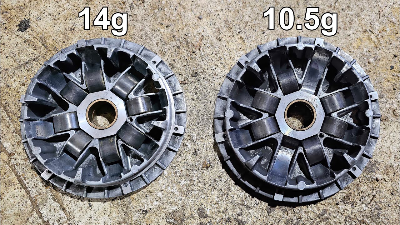 Testataan variaattorin rullien painon vaikutus huippunopeuteen 14g vs 10.5g #polaris #hawkeye