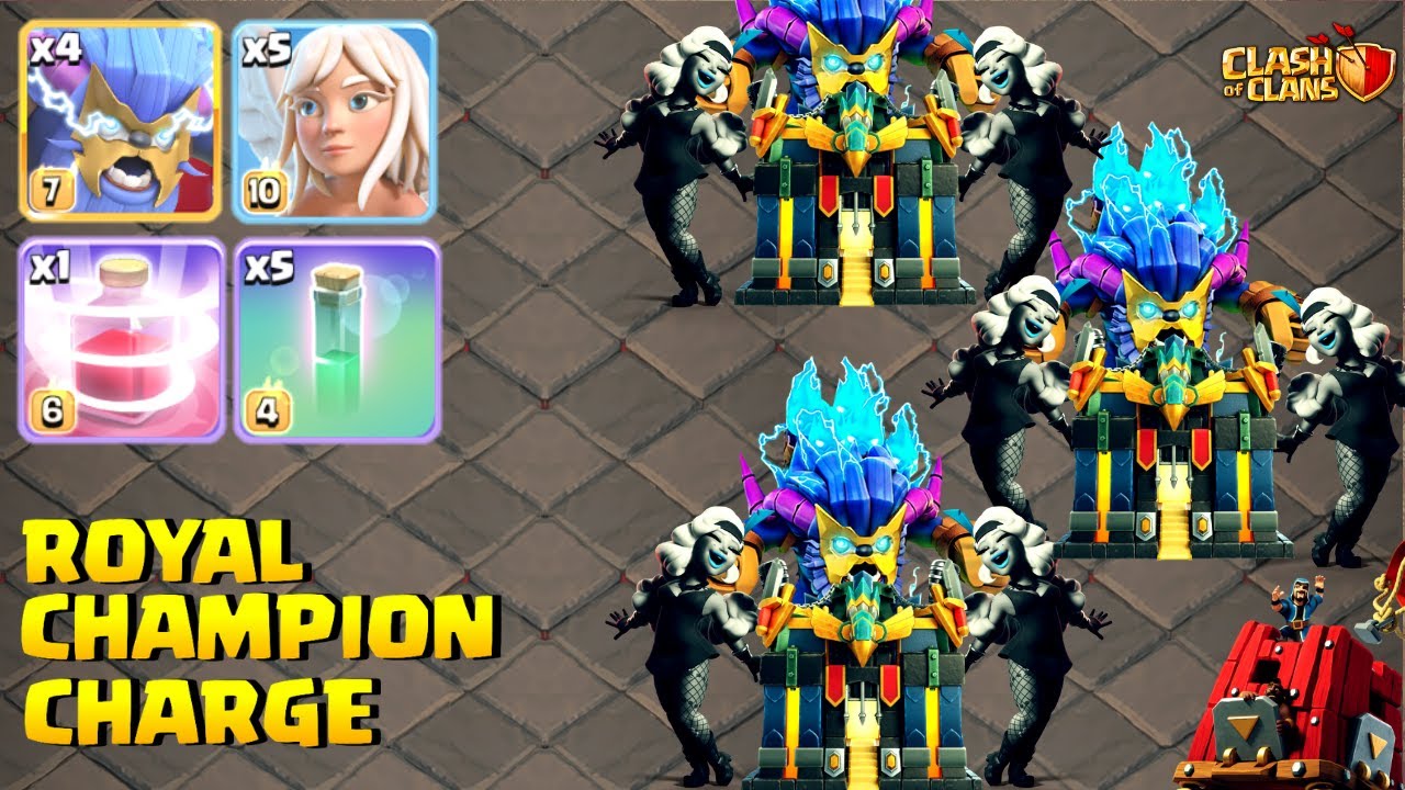TH17 Royal Champion Charge + SUPER YETI Spam | Th17 Best Attack Strategy.