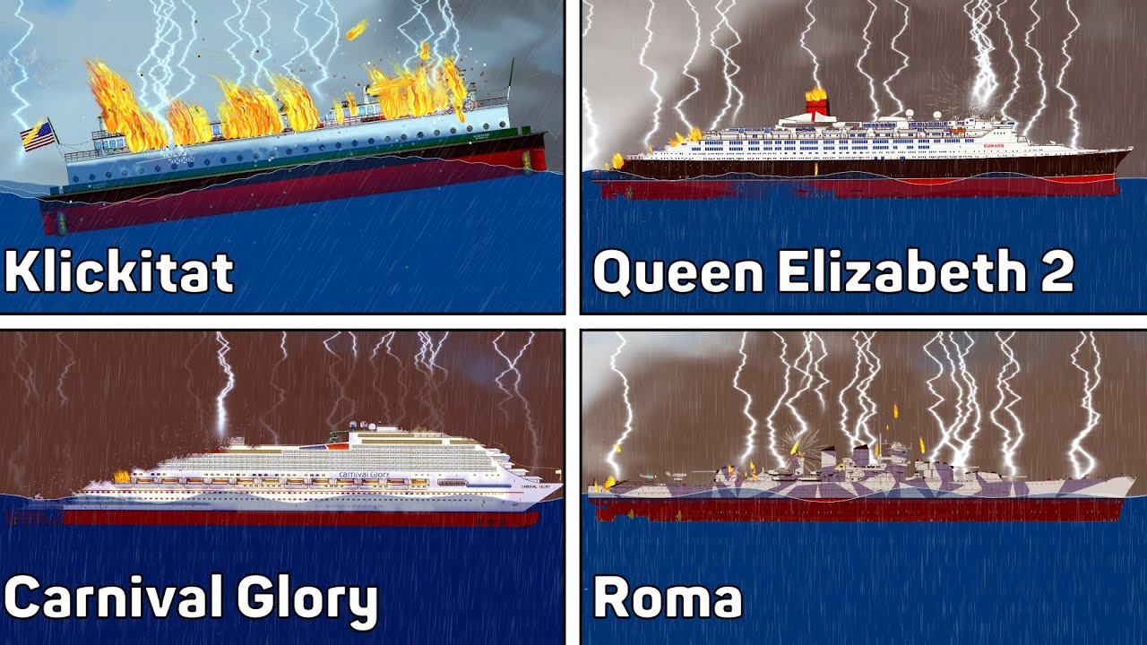 Lightning Destroys Different Ships | Floating Sandbox
