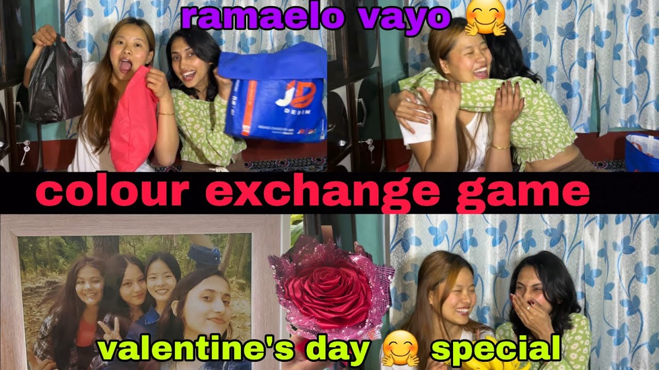 Day-10 COLOUR EXCHANGE GAME WHITE MY FRIEND😘..! Valentine’s Day special 🫶🤭@Apsararijal123 