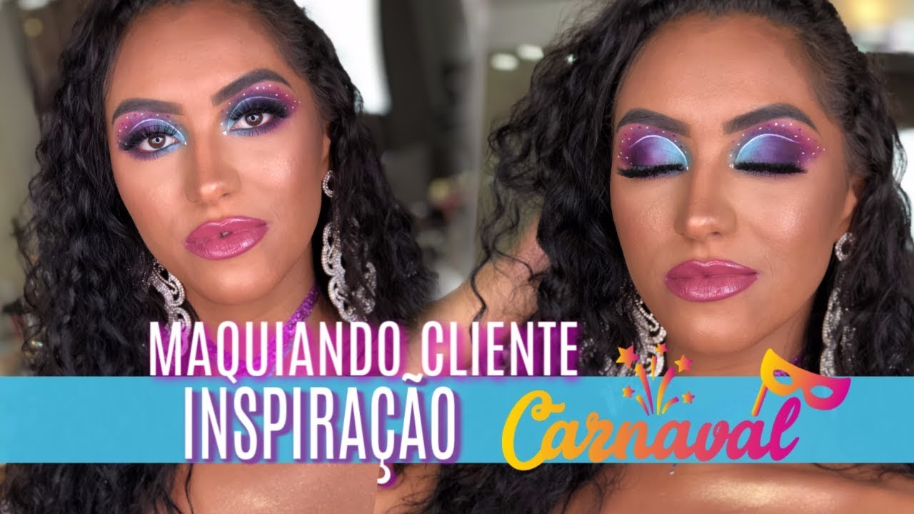 MAQUIANDO CLIENTE, maquiagem COLORIDA PARA O CARNAVAL | Amanda Pastore